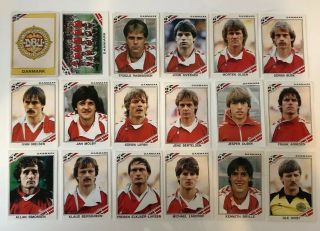 18 X Denmark Complete Team Panini Mexico 86 Stickers Football World Cup Wm