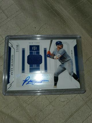 Pete Alonso Rookie Game Gear Auto D 27/99 2019 National Treasures Mets