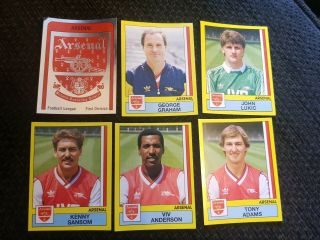 Panini Football 87 - Arsenal - X16 Stickers - Complete Team Set