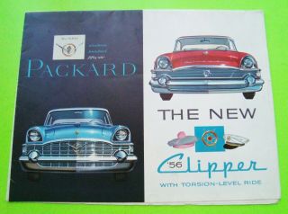 Scarce 1956 Packard Big Dlx Color Brochure W/ Caribbean Convertible Clipper Xlnt