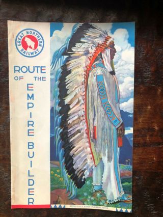 1945 Great Northern Railway Route Of The Empire Builder Menu,  Riding Black Horse