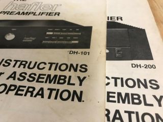 The Hafler Dh - 200,  101,  Power Amp Instr.  For Assembly & Operation