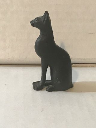Miniature Vintage - Style Cast Iron Cat Figurine,  Statue,  1.  75 " Tall,  Rustic