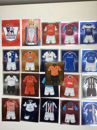 Topps Premier League 2011 Complete Set Of Kit Stickers With 1 And 2