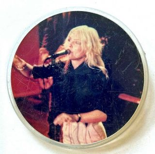 Blondie - Old Og Vtg Very Large Acrylic Pin Badge 67mm Debbie Harry Punk