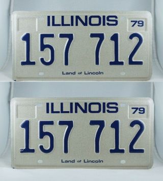 1979 Illinois Passenger License Plate Pair -
