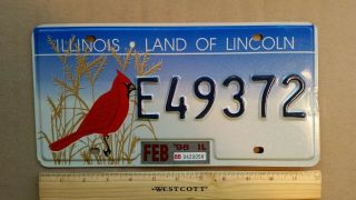 License Plate,  Illinois,  Specialty: Cardinal,  49372