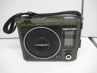 Vtg.  General Electric Ge Am/fm Radio 8 - Track Player As - Is