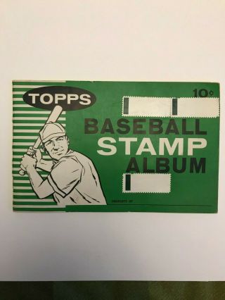 1961 Topps Baseball Stamp Album With Mickey Mantle Stamp