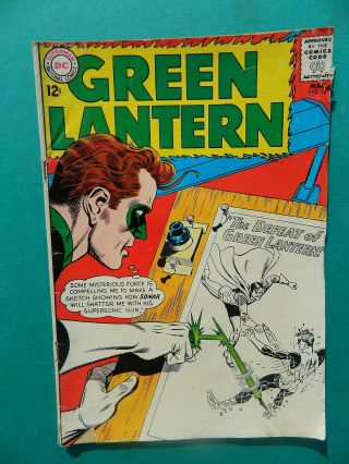 1963 Vintage Green Lantern The Defeat Of The Green Lantern 19 Poor Dc Comic Book