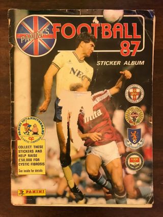 Panini Football 87 Sticker Album - Not Complete,  Needs 23 Stickers - Cover Loose