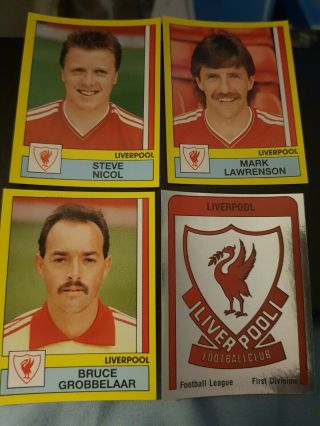 Panini Football 87 - Liverpool - X16 Stickers - Complete Team Set