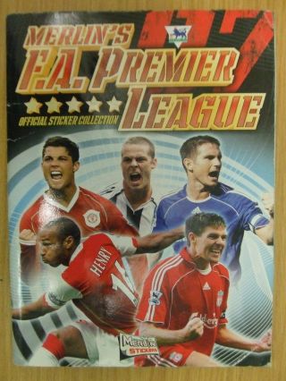 Merlin: 07/2007 Fa Premier League Sticker Album: 100 Complete: Very Good Look