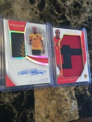 2018 - 19 Immaculate Soccer Patch Auto Vincent Kompany 4/4 ;jersey Numbers 18/22