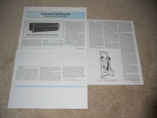 Adc Sound Shaper Three Equalizer Review,  3 Pg,  Full Test,  1980
