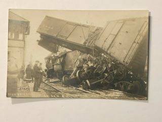 1922 Rppc D&h Rr Head Collision Train Crash Wreck Delaware Hudson Sidney Ny Post