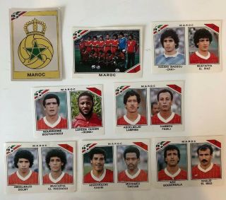 8 X Morocco Panini Mexico 86 Stickers With Backs Football World Cup Wm