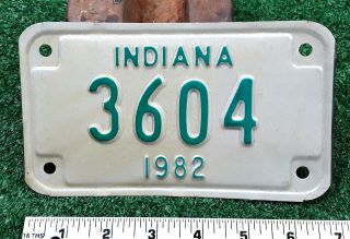 Indiana - 1982 Motorcycle License Plate - Low Number