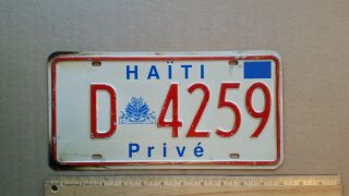 License Plate,  Haiti,  Prive (private Car) D Logo 4259