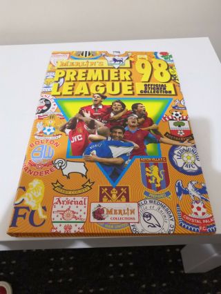 Merlin Premier League 98 Sticker Book 100 Complete With Hardcase/binder