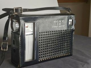 Vintage Sony 9 Transistor Fm Adaptor Model Sta - 110 Multiplex With Case