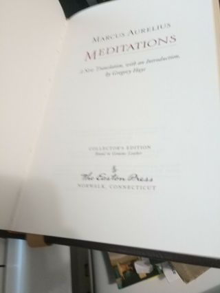 Marcus Aurelius Meditations Easton Press 2002 First Edition First Printing 3