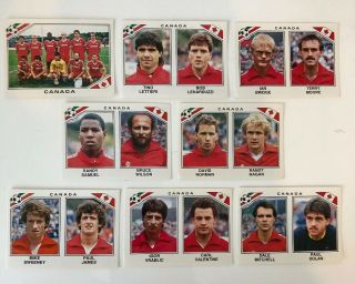 8 X Canada Panini Mexico 86 Stickers With Backs World Cup Football Wm