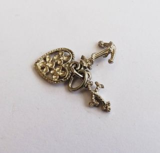 Faith,  Hope & Charity – Ornate Vintage Silver Bracelet Charm.