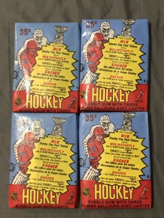 (4) 1984 - 85 Opc Hockey Wax Packs