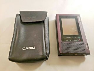 Vintage Casio Pocket Television Tv - 10 (vhf Uhf) W/ Carrying Case