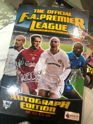 Merlins Fullycomplete Football Premier League Sticker Book 2002 Superstar Giant
