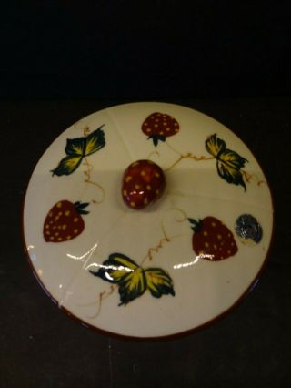 Condiment Set Jam Jelly Divided Covered Dish Strawberry Vintage Roberts Cream Tp