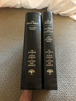 2016 2017 Lds Employee Invecchiato Fine Leather Triple Bible Book Of Mormon Set
