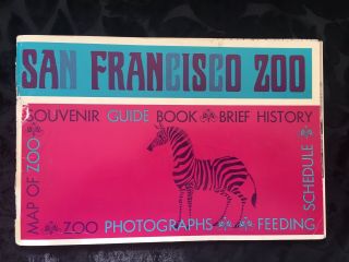 Vintage 1964 San Francisco Zoo Souvenir Guide Book,  Map,  Pics,  History California