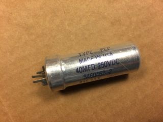 Nos Mallory Type Pfp 40 Uf At 250v Can Capacitor