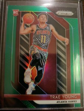 Trae Young 2018 - 19 Panini Prizm Green Parallel Rc Sp 78 Hawks Hot