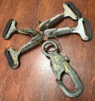 Set Of 5 Vintage Metal Industrial Hooks Clamp Claw 5 - 6 " Hanging Barn Warehouse