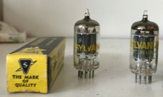 Sylvania 12au7a Gray Plate Vacuum Tubes 100 By Tv - 7 Tester