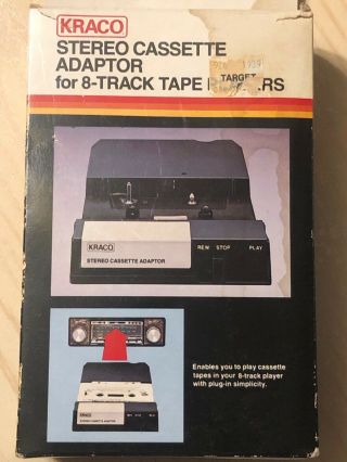 Kraco Stereo Cassette Adaptor For 8 Track Tape Players - Model Kca - 8