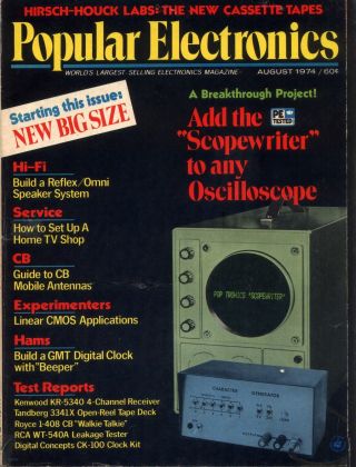 Popular Electronics August 1974 First Issue Of The Larger Format Speaker & Room