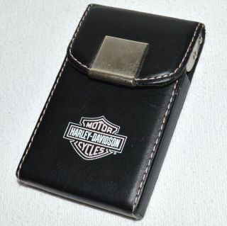 Harley Davidson Black Leather Cigarette Pouch Holder Case