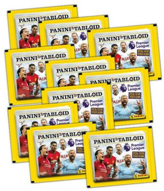 10 X Panini Tabloid Premier League Sticker Packs