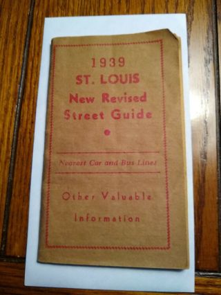 St.  Louis Missouri 1937 Street Guide