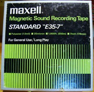Maxell E35 - 7 Long Play Reel To Reel Tape 7 " - 1800ft - -