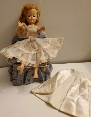 Vintage Clothes For 10 " Vogue Jill Doll Strapless Dress Coat Purse Panties Look