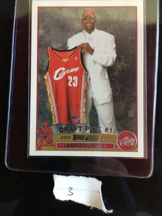2003 - 2004 Topps 221 Lebron James 1 Draft Pick Authentic Rookie Card Nm - Mt