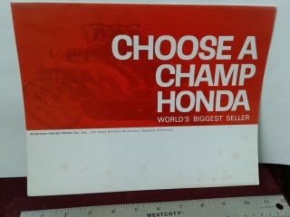 1965 Honda Motorcycle Poster Brochure