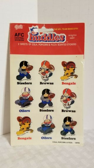 Vintage Nfl Stickers Football Scratch N Sniff Bengals Browns Oilers Steelers 