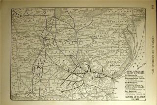 1925 Central Of Georgia Railway Ry Rr System Map Railroad Depot History