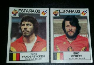 2x 1982 Panini Espana 82 World Cup Stickers Belgium 203 209
